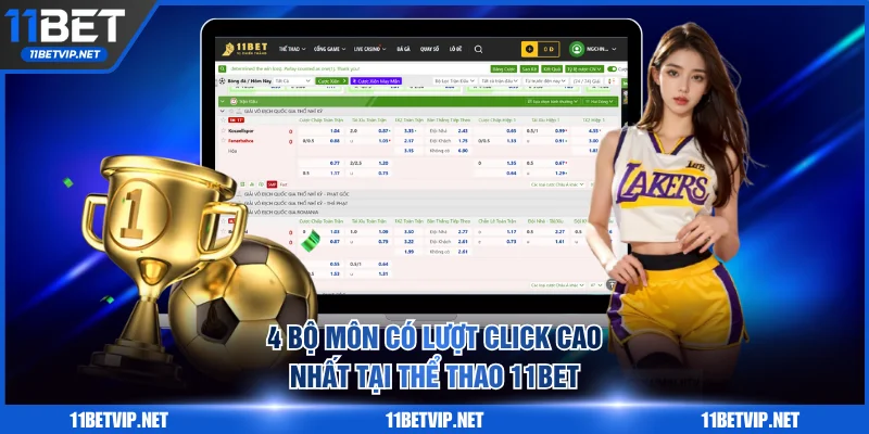 4 bộ môn có lượt click cao nhất tại thể thao 11BET